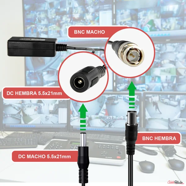 Transceptor/Balum de vídeo HD Negro