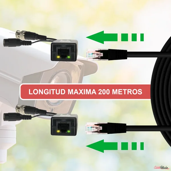 Transceptor/Balum de vídeo HD Negro