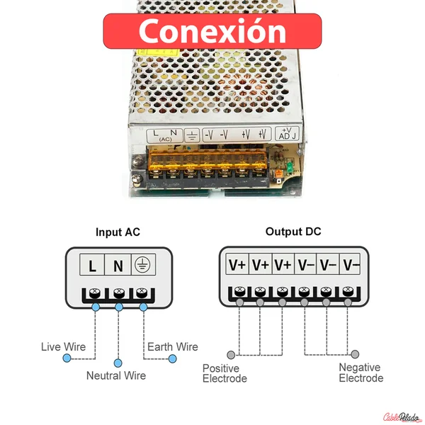 Transformador LED 24VDC 10A Plateado 250W