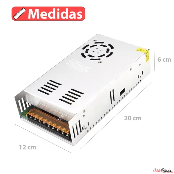 Transformador LED 24VDC 12.5A Plateado 300W