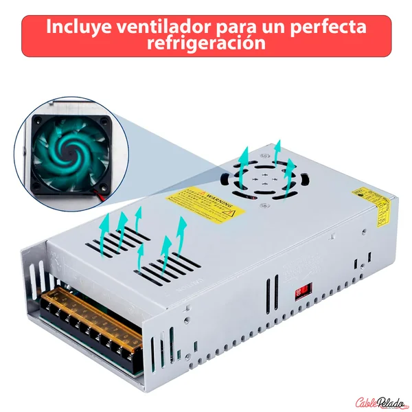 Transformador LED 24VDC 12.5A Plateado 300W