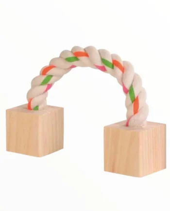 Trixie Juguete Cuerda con Cubos de Madera para Conejos — Desgaste Dental