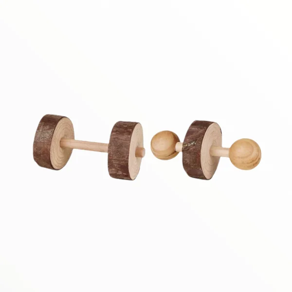 Trixie Juguete Pack Pesas de Madera con Cascabel para Conejos