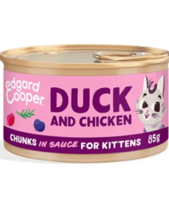 Trocitos Pato Pollo kitten sin cereales Edgard Cooper 18x85 g
