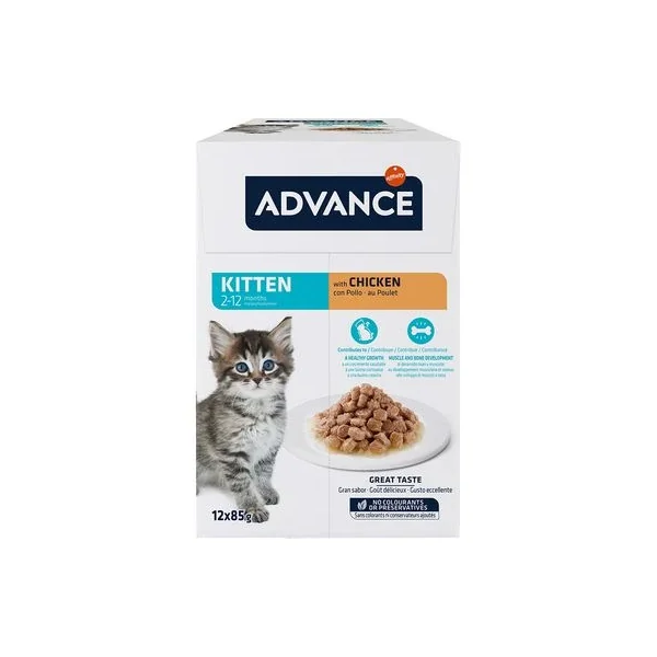 Tu destino en línea para Advance Kitten Con Pollo Comida Húmeda Para Gatos - ¡Compra en Gatospetshop.com hoy mismo!