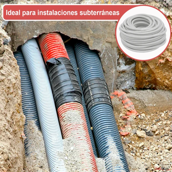 Tubo Corrugado Doble Capa 50 Metros Blanco