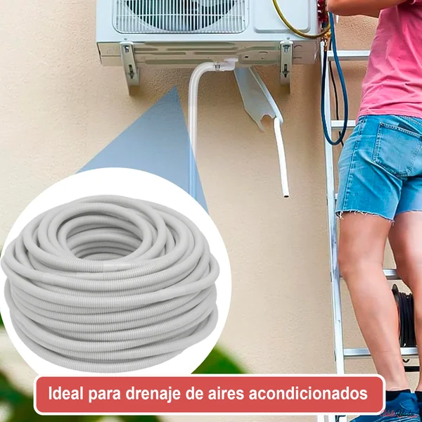 Tubo Corrugado Doble Capa 50 Metros Blanco