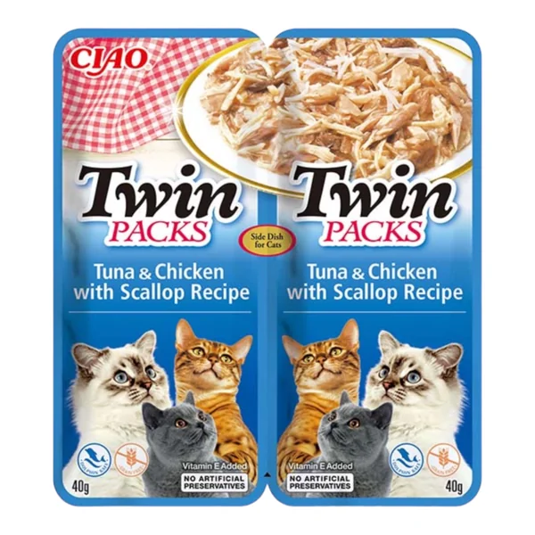 Twins Pack Pouche Pollo, Atún y Vieiras para Gatos