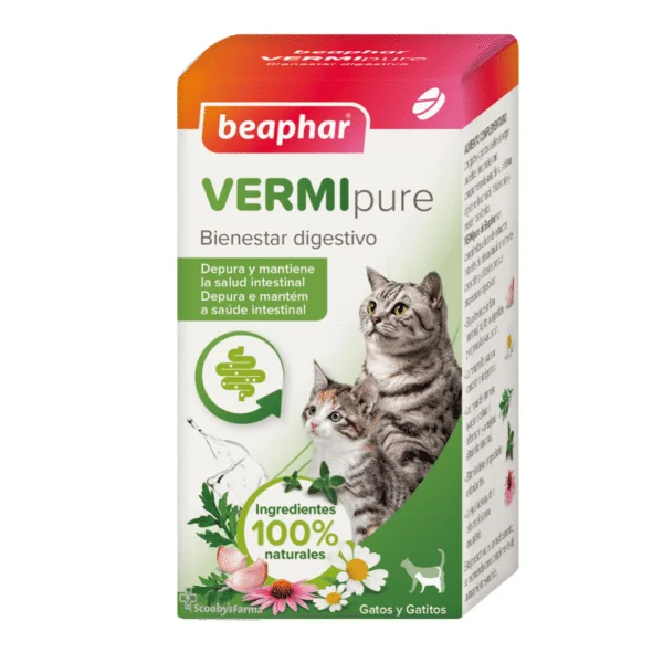 VERMIPURE gatos Antiparasitario INTERNO Natural 50 comprimidos