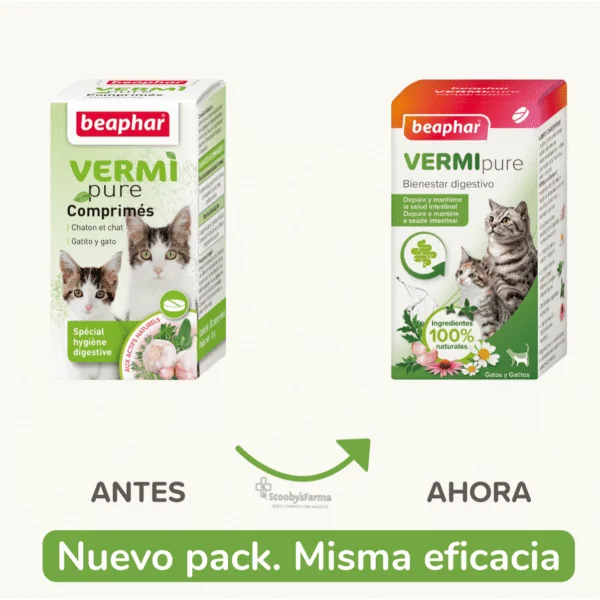 VERMIPURE gatos Antiparasitario INTERNO Natural 50 comprimidos