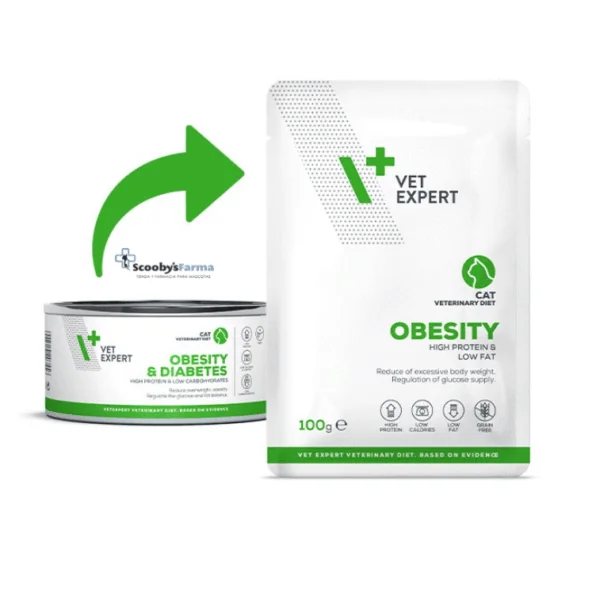 VetExpert Obesity Diabetes cat POUCH gatos 100 g