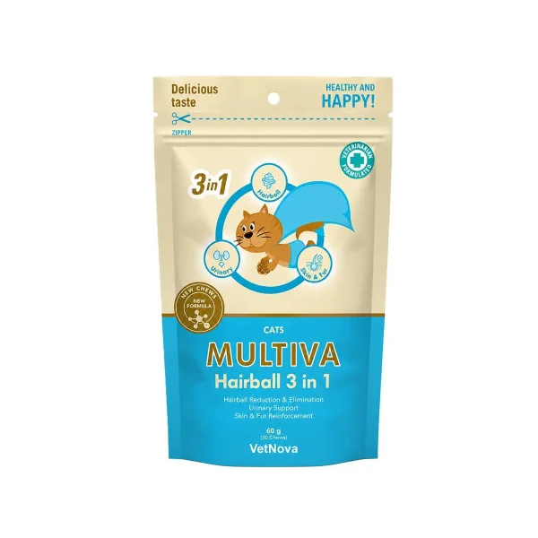 VetNova Multiva Hairball 3 en 1 Gatos