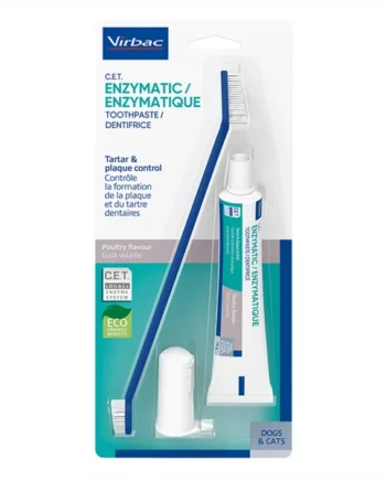 Virbac Kit Cepillo + Gel Dentífrico Enzimático para Perros y Gatos