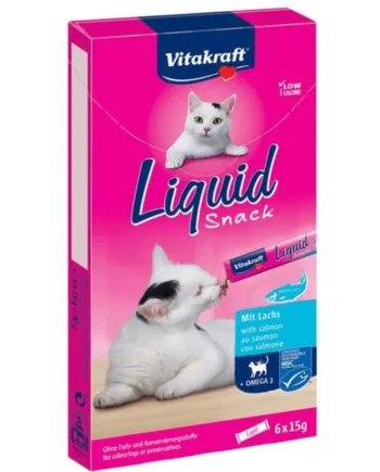 Vitakraft Cat Liquid Snacks Salmón+Omega3 90 g