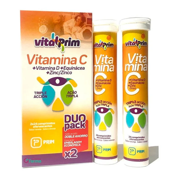 Vitamina C Efervescente Triple Acción | Pack Dúo 48 comprimidos