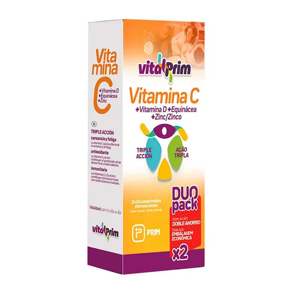 Vitamina C Efervescente Triple Acción | Pack Dúo 48 comprimidos