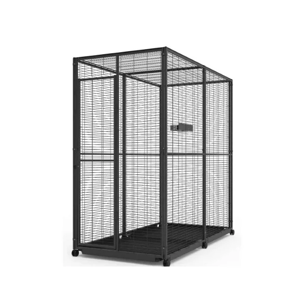 Voladero para Loros 2x1 m con Ruedas y Comederos