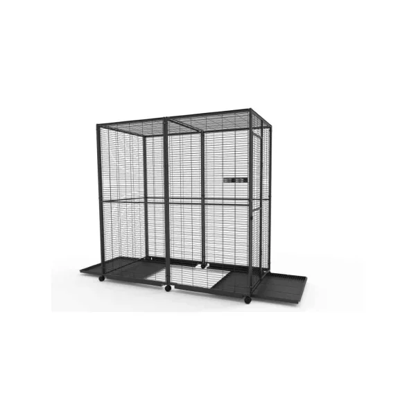 Voladero para Loros 2x1 m con Ruedas y Comederos