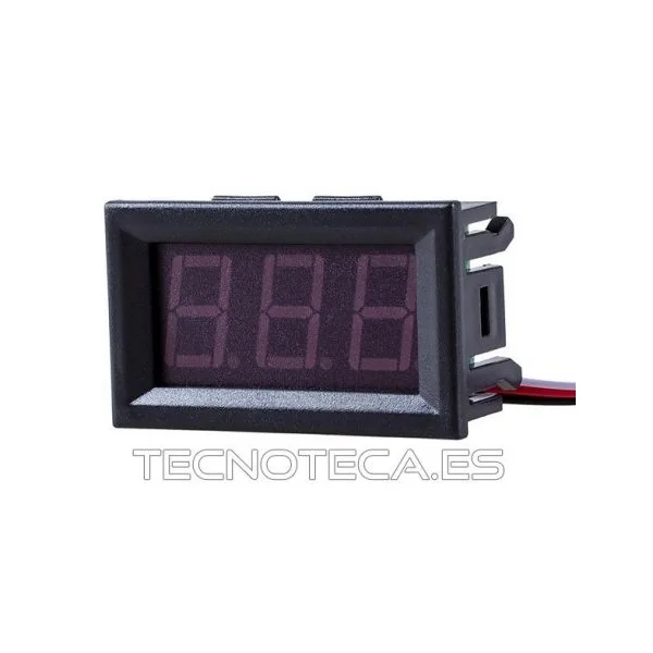 Voltimetro panel digital LEDs 0-30V en rojo tres hilos
