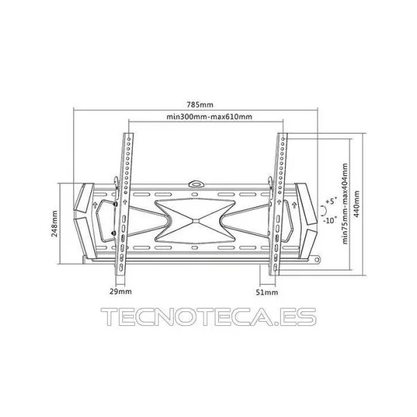 WB045. Soporte de pared para TV inclinable de 32" a 60"