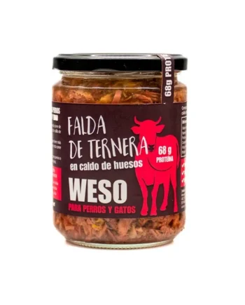 Weso Falda de Ternera en Caldo de Huesos para Perros y Gatos | Rico en Proteína y Colágeno