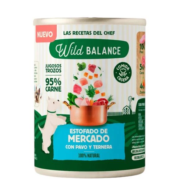 Wild Balance Estofado de Mercado para Perros — Comida Húmeda Natural