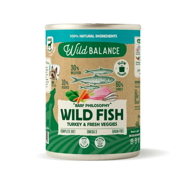 Wild Balance - Pescado y Pavo con verduras frescas (Filosofía BARF) 400g