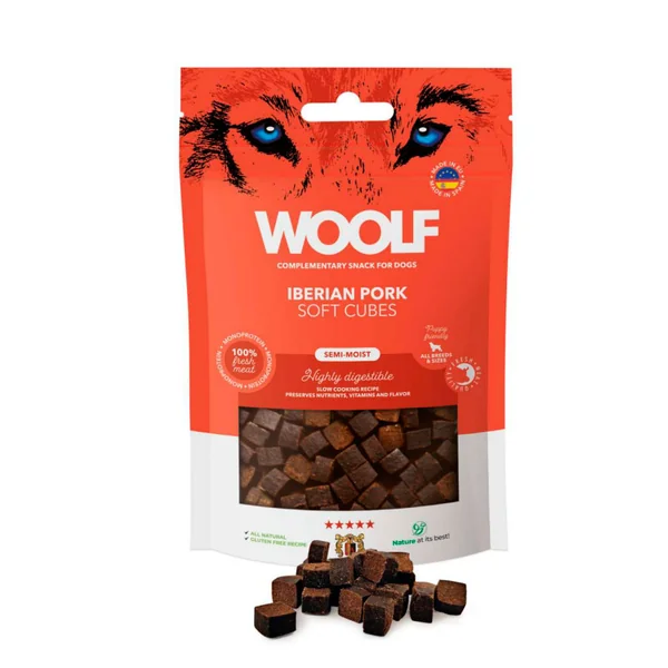 Woolf Cubes Monoproteico Cerdo Ibérico Premios Semihumedos para perros