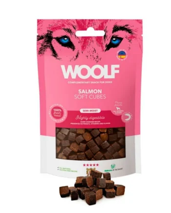 Woolf Cubes Premios semihúmedos para perros de Salmón