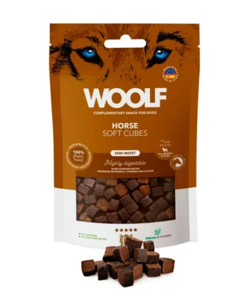 Woolf Cubes Snack Semihúmedo de Caballo para perros 100gr