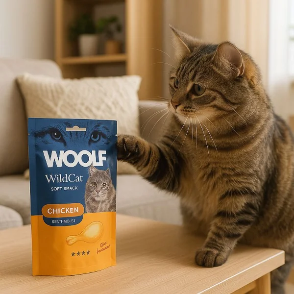 Woolf WildCat Snack Semihumedo de Pollo para Gatos