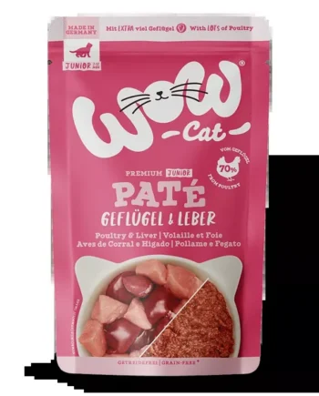 WOW Cat - Ave e Hígado en Paté para Gatitos 125g