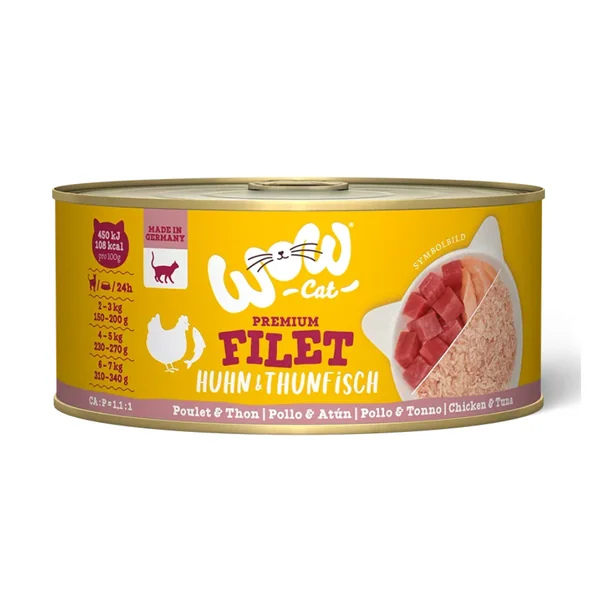 WOW Cat - Filete de pollo y filete de atún 70g