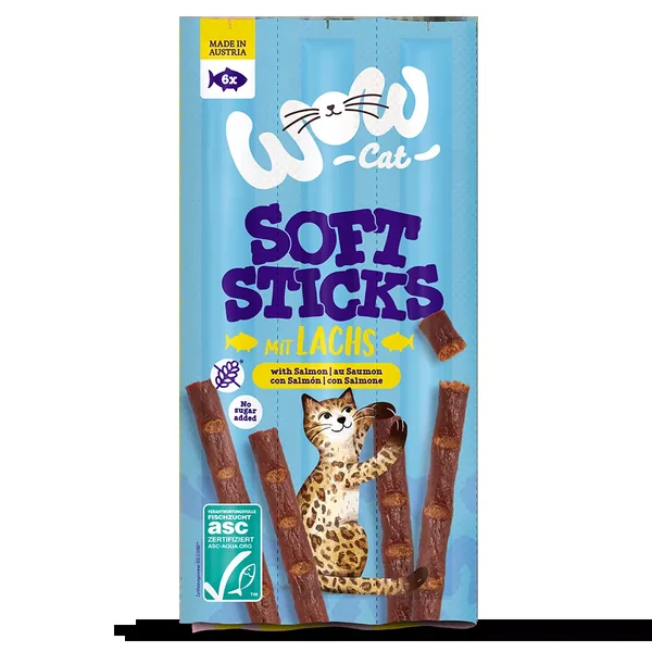 WOW Cat - Soft Sticks con Salmón
