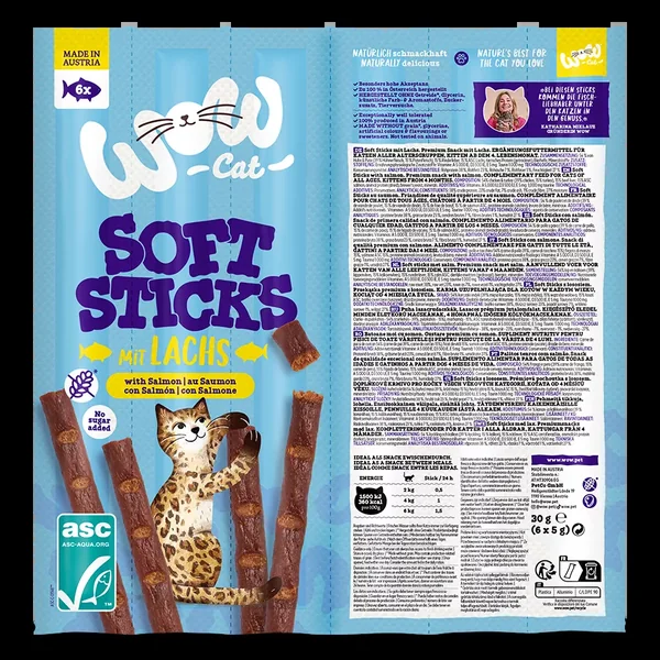 WOW Cat - Soft Sticks con Salmón