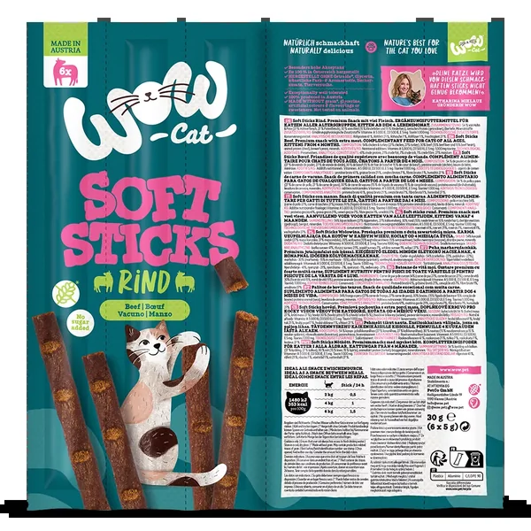 WOW Cat - Soft Sticks con Ternera