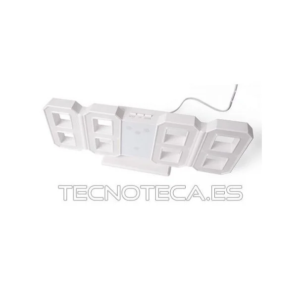 WT0220. Reloj LED 3D display en blanco