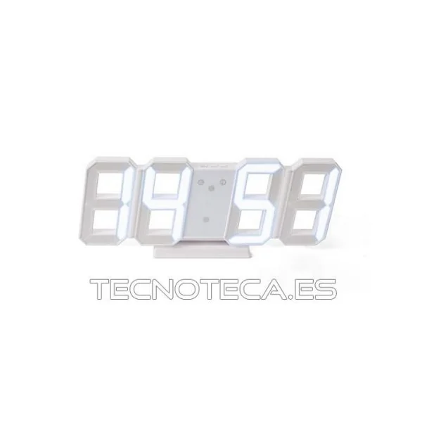 WT0220. Reloj LED 3D display en blanco